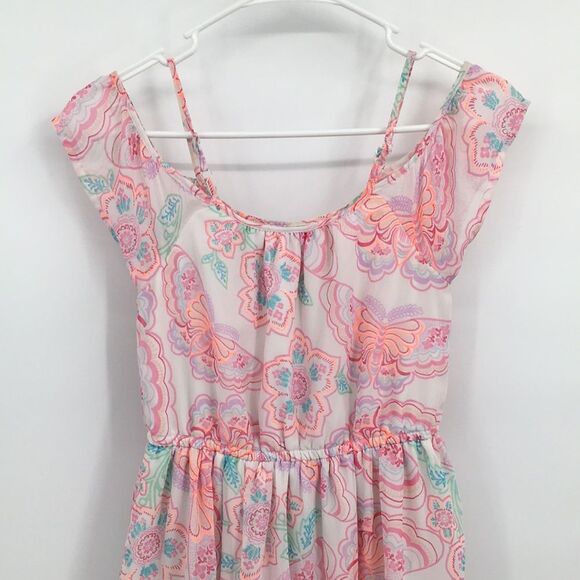 Children’s Place Floral Hi-low Tank Dress Off Shoulder Lined Girls L 10/12 - Picture 8 of 10